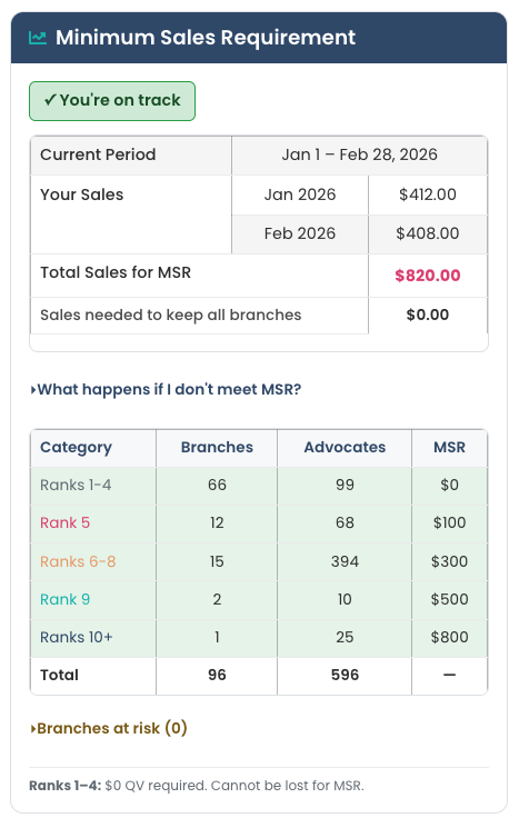 Minimum Sales Requirement visual explanation